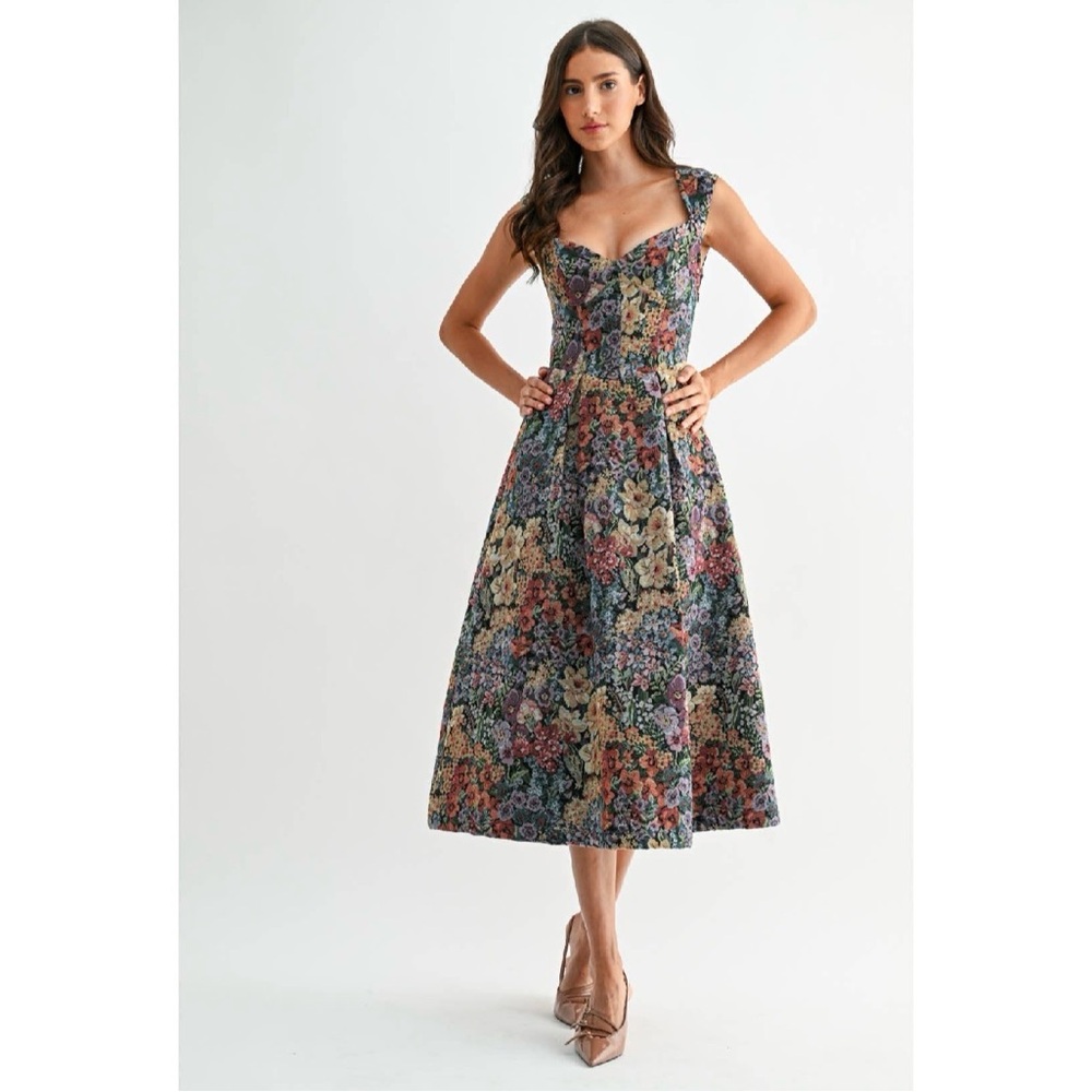 Floral Multicolor Midi Dress
